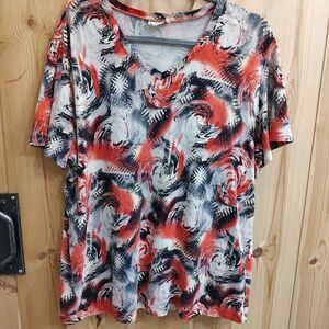 Company Collection‎ Geometric Swirl Print top Sz XL Edgy Bold Color